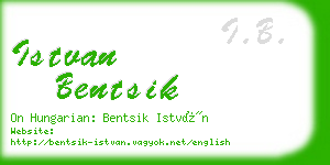 istvan bentsik business card